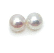 White 5-5.5mm Half Drilled Round Pairs
